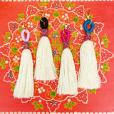 Maya Bay Tasseled Key Chain Bag Charm Black