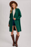 Open Front Knit Layering Sweater Cardigan Hunter Green