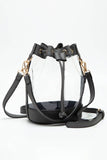 Clear Crossbody Stadium Bucket Bag Black