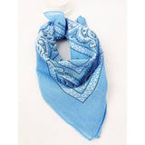 Sky Blue Paisley Pattern Bandana | 100% Cotton | 21x21"