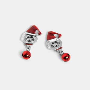 Jingle Ball Kitty Earrings Christmas