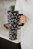 Black & White Bow 38 oz Stainless Steel Tumbler