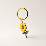 Sunflower Enamel Keychain & Bag Charm