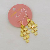 Nine Stars Lined Chandelier Earrings – Gold Plated