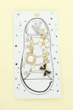 Shoe Set with Rhinestone Set Pearl, Flower  Bow Charms