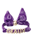 LSU Geaux Purple Paisley Bandana Slider Bracelet