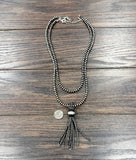 Navajo-Style 2-Strand Western Bead Tassel Necklace – Adjustable 24–30"