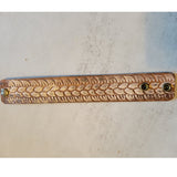 Western Boho Layering Hand Tooled Leather Bracelet Ivory Brown