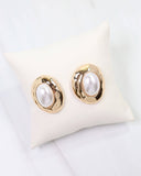 Newberg Oval Pearl Post Earrings – Gold