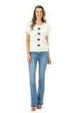 White Cable Knit Bow Sweater Top