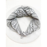 Gray Paisley Pattern Bandana | 100% Cotton | 21x21"