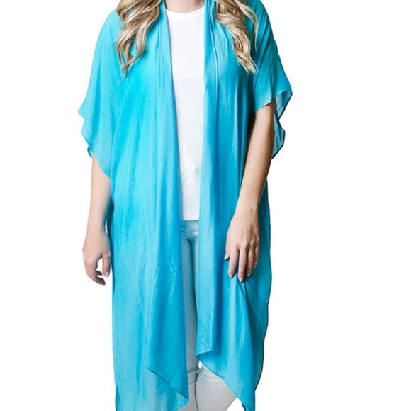 Kari Lightweight Kimono Wrap Shawl Turquoise