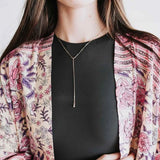 Taci Crystal Teardrop Y Necklace