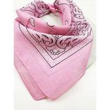 Pink Paisley Pattern Bandana | 100% Cotton | 21x21"