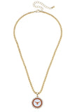 Texas Longhorns Pavé Disc Necklace — Shiny Gold