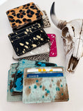 Western Cowhide Hair On Credit Card Holder Money holder Cheetah Spots
