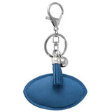 Bling Crystal Blue Football Game Day Tassel Keychain Bag Charm