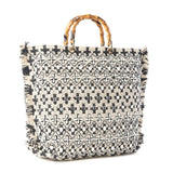 Myra Starlit Loom Hand-Embroidered Canvas Tote Bag – Twilight Sand