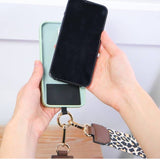 Clip & Go Phone Purse Crossbody Strap Zippered Pouch Silver