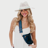 Shell Beach Western Sun Hat | Blue Stones