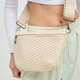 Ethereal Woven Neoprene Dual Strap Crossbody Cream