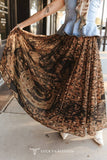 Leopard Western Print Sheer Maxi Skirt