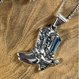 Sterling Silver Cowboy Boots Western Layering Necklace