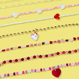 Amore Beaded Necklace | Pink & Red Round Beads