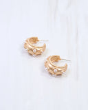 Bobbie Pearl Hoop Earrings – Matte Gold