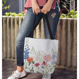 Double Sided Spring Floral Print Tote Bag