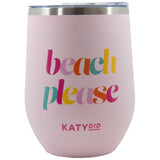 Light Pink Beach Please Stainless Steel Insulated Wine Drink 12 oz Tumbler