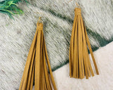 Life is Better in Cowboy Boots Western Light Brown Fringe Earrings
