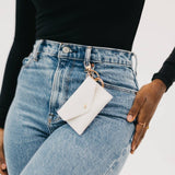 Madi Mini Clip On Envelope Wallet White