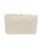 Gold & White Stripe Beaded Bee Clutch