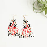 Beaded Red Ivory Southwest Earring