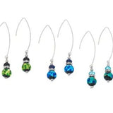 Turquoise Glass Bead Hook Dangle Earring
