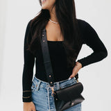 Khloe Vegan Leather Crossbody Black