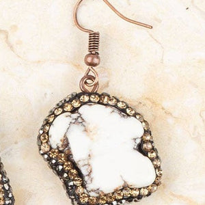 Ready to Rock Cream Stone Drop Earrings, Honey