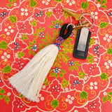 Maya Bay Tasseled Key Chain Bag Charm Black