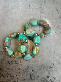 Authentic Turquoise Nugget & Crystal Stretch Bracelet | One of a Kind