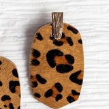 Should've Been Better Oval Leopard Statement Earrings Brown Metallic Gold