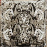 Grey Black Horse Collage Western Southwestern Wild Rag Scarf Accent