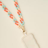 Hold the Phone Crossbody Chain Tri Coastal Coral Aqua Cream