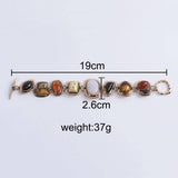 Irregular Stone & Metal Sculptural Bracelet | Boho Layering Bracelet