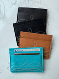 Pink Leather Boot Stitch Card Holder