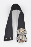 Auroa Borealis Stone Flower Elastic Belt – Black
