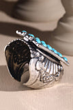 Decorative Semi Stone Ring | Turquoise | Adjustable | Western Boho