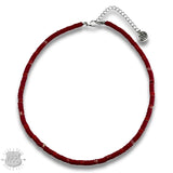 Rubber Heishi Disc Layering Necklace Red