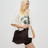 Sky's The Limit Medium Woven Neoprene Tote Chocolate Brown