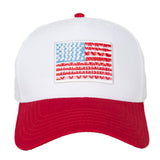 American Flag Patch Two Toned Trucker Hat Red White